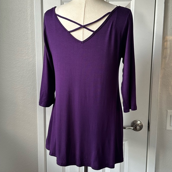 Purple jersey knit top - Picture 6 of 8